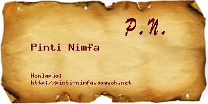 Pinti Nimfa névjegykártya